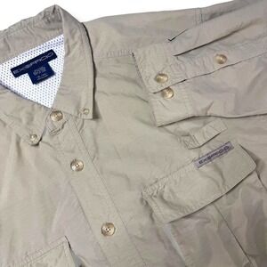 ExOfficio‎ Khaki Long Sleeve Button Down Utility Shirt XL Outdoor